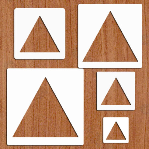 5pcs Reusable Painting Stencils,Plastic Art Craft Templates on Wood Wall Fabric Paper Home Décor DIY 4" to 12" (Triangle)...