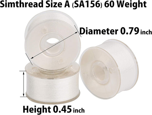 Simthread 25pcs White Prewound Bobbin Thread Size A (SA156) 60WT for Brother Innovis, Babylock, Bernette, Bernina and Janome Embroidery Thread Sew...