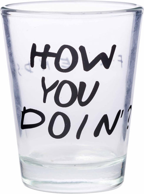 Silver Buffalo Friends Iconic Quotes "You're My Lobster," "How You Doin'" "Pivot," and "We Were On A Break!" 4 Pack Mini Glasses, 1.5 Ounces...