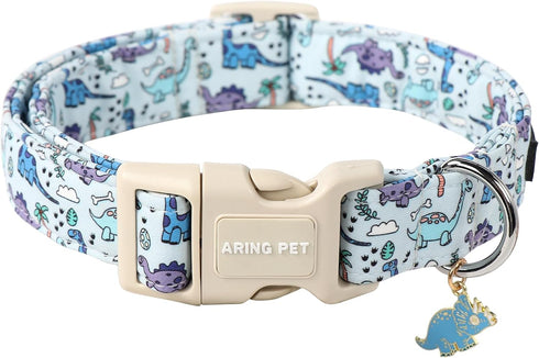 ARING PET Dinosaur Dog Collar-Cute Dog Collar for Small Dogs, Adjustable Dinosaur Print Pet Collars Puppy Collar for Small Medium Large Dogs...