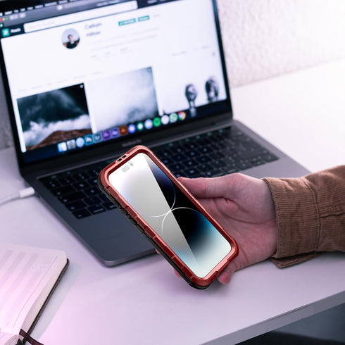 Designed for iPhone 15 Pro Max Metal Waterproof Case with Built-in Screen Protector, Metal Tough Cover Shockproof Dustproof Sturdy Durable Protect...