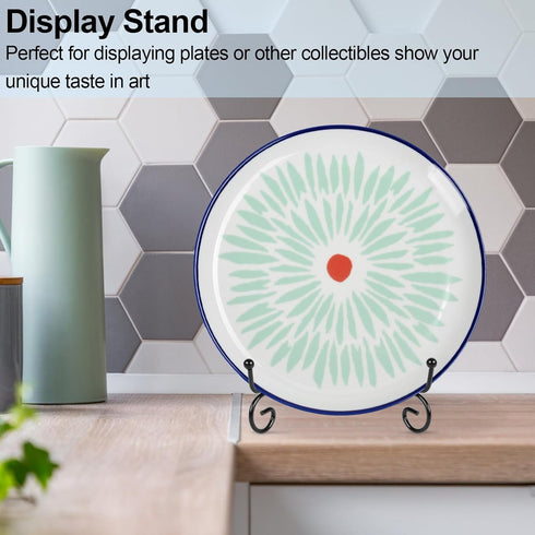 4 Pack Plate Stands For Display, Plate Holder 6 Inch, Picture Frame Stand of Metal, Frame Holder Stand and Artworks, Small Easel Stand for Book, T...