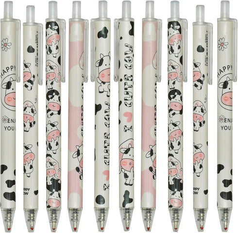 Maydahui 42PCS Cute Milk Cow Gel Pen Cartoon Animal Pens Retractable Priting Pen Black Ink for Office Stationery School Office Supply...