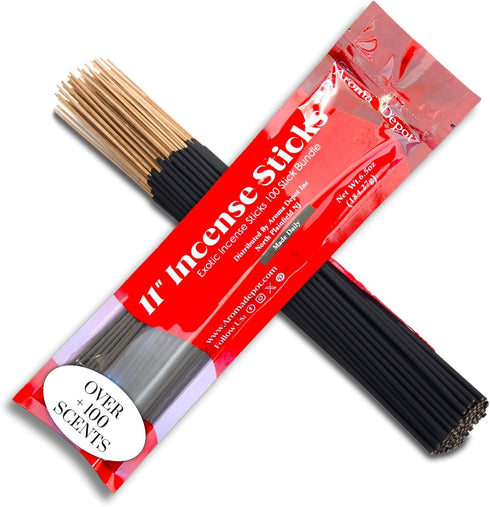 Nag Champa Most Exotic 11'' Incense Sticks. Approx. 85 to 100 Sticks Per Bundle, Each Natural Stick Burns for 45 mins to 1 Hour Each. Long Lasting...