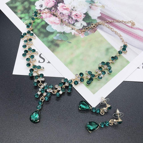 Holibanna Rhinestone Jewelry Set for Bridal Crown Necklace Earrings Wedding Jewelry Set Tiaras Jewelry Set for Party Banquet Ball...