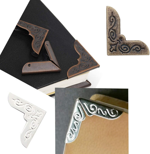 150PCS Book Corner Protector Metal Corner Cover for Scrapbook Album Menu Folder Include 50PCS Gold, 50PCS Silver and 50PCS Bronze...