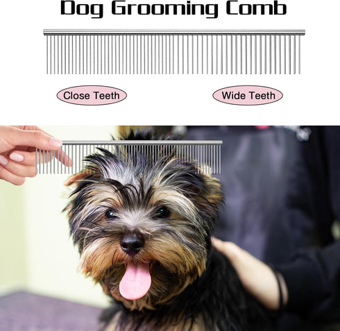 Professional Dog Grooming Scissors Set, 4 in 1 Dog Grooming Scissors Kit, Curved Dog Scissors Pet Thinning Shears, Pink...