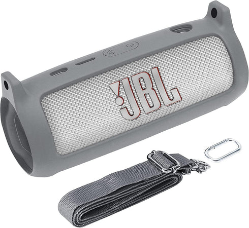 co2CREA Soft Silicone Case Replacement for JBL Flip 6 Portable Bluetooth Speaker (Grey Case)...
