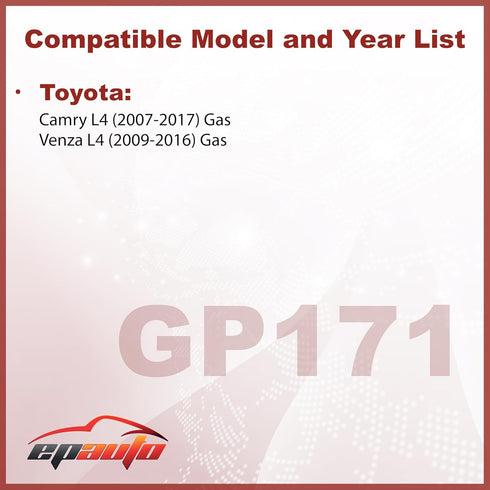 EPAuto GP171 (CA10171) Engine Air Filter, Replacement for Toyota Camry L4 Gas (2007–2017), Venza L4 Gas (2009–2017) – Rigid Panel Filter for 2.4L/...