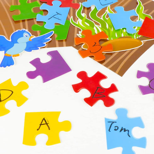 Classroom Tree Bulletin Board Set, Puzzle Pieces Classroom Bulletin Cutouts Tree Wall Decors Supplies for School Elementary Teacher Chalkboard...