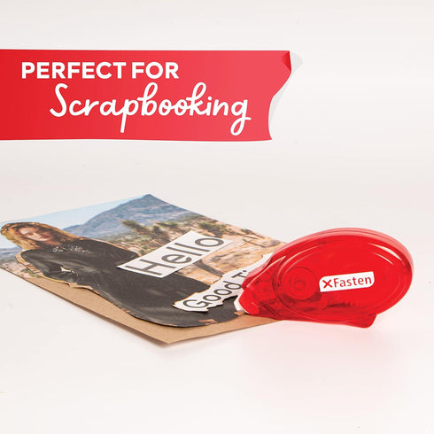 XFasten Adhesive Roller for Scrapbooking, 8mm x 30ft 4-Pack Double Sided Glue Tape Roller, Scrapbook Supplies for Adults, Photo Tape for Scrapbook...