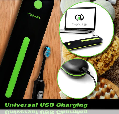 Pyle Electric Toothbrush Travel Charger Case - Compact USB Port Compatible Oral Care Brush Charging Holder Holds Replacement Brush Head, Mini Toot...