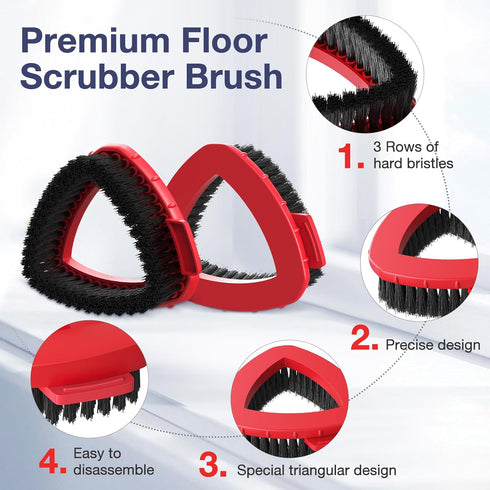 2 Pack Spin Mop Scrub Brush Head Replacement for RinseClean 2-Tank System, Hard Bristle Scrubber Brush for Floor Cleaning Accessories (Not Fit for...