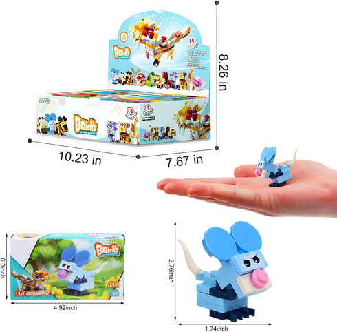 Party Favors for Kids Goodie Bags,12PCS Mini Building Blocks Animal, Building Sets Stem Toys, Assorted Building Blocks Sets for Birthday Party Gif...