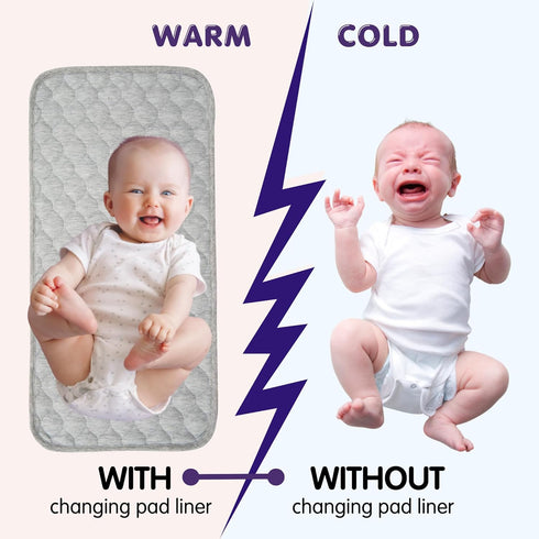Quilted Thicker Waterproof Changing Pad Liner - Fit for Changing Pad Liners are Warm On a Baby's Back - 3-pk 14"x 27.5"- Non-Slip Design Reusable ...