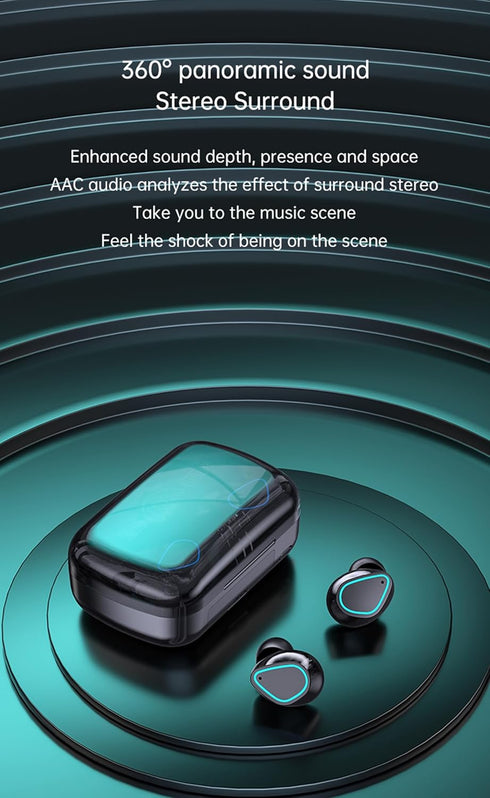 True Wireless Earbuds, 2024 Bluetooth Headphones 5.3 Earbuds, Waterproof Touch Control Ear Buds in-Ear Built-in Mic, with LED Power Display, IP7 W...