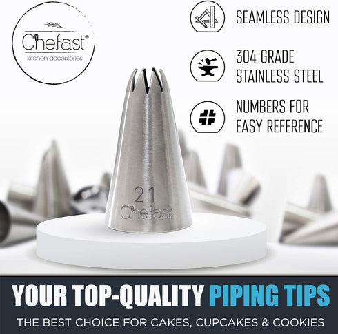 Cake Decorating Tip Set - 20 Piping Tips, 5 Frosting Bags, 4 Bag Ties, Couplers, Nail Flower, Reusable Pastry Bag, Brush and Gift Box - Great for ...
