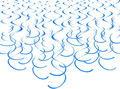 Blue Hanging Swirl Decorations Plastic Streamers Foil Swirls Ceiling Decorations Wedding Baby Shower Birthday Party Decorations, Pack of 30...