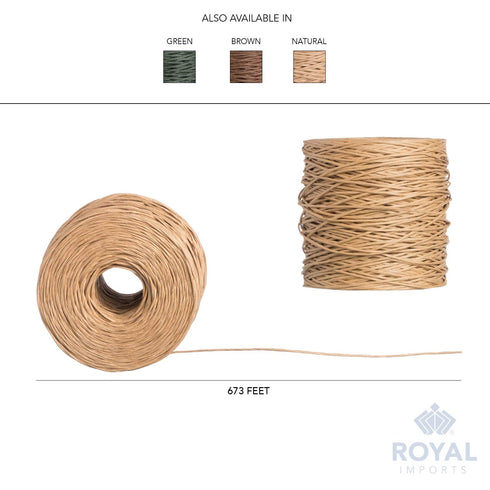 Royal Imports Bind Wire Wrap Twine, Paper Fiber Covered Waterproof Metal Wire Rustic Vine for Flower Bouquets, Floral Wrapping, Art Craft Projects...