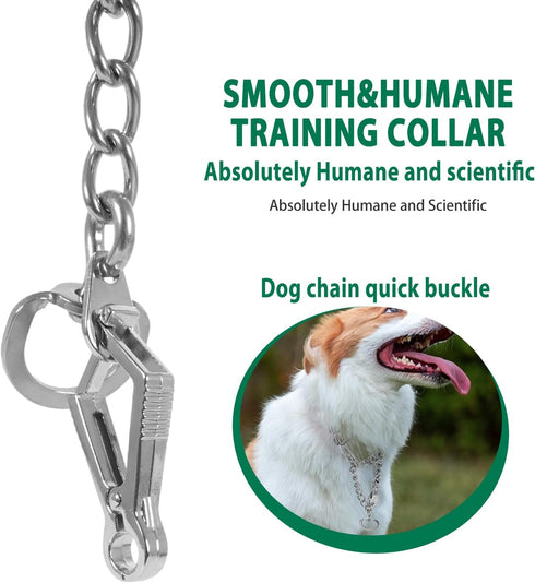 Stainless Steel Dog Training Collar with Quick Release Buckle, Adjustable Chain Collar for Dogs with The Swivel Ring 26in x 4.0mm (Neck Size up to...