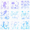 Zonon 9 Pieces Sea Animal Stencils Flower Mermaid Stencil Ocean Stencil Templates for Painting Crafts Reusable DIY Cards Making Scrapbook Summer S...