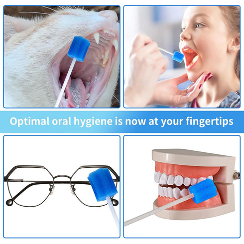 50 Pieces Disposable Oral Swabs Bulk Mouth Sponge Stick Swabsticks Unflavored for Elderly Kids Adults Mouth & Gum Cleaning...