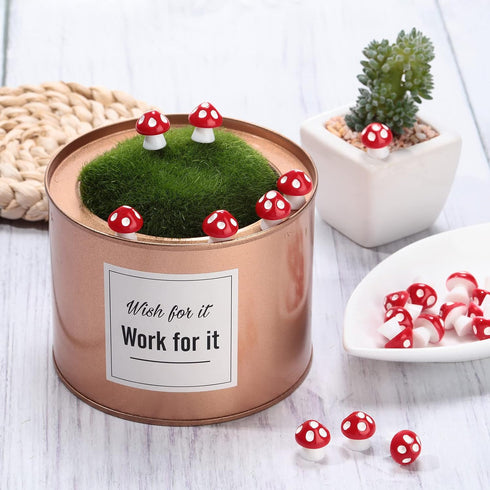 Jetec 24 Pcs Mini Mushrooms for Garden Miniatures Mushroom Figurines Garden Accessories Mushroom Model Decoration Landscape Plant Pot Bonsai Craft...