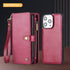 for iPhone 15 Pro Max Wallet Case with Card Holder,Faux Leather Phone Case for Women Men,Magnetic,Kickstand,Wrist Strap,Zipper(Red)......