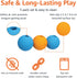 Amazon Basics Supreme Rubber Toy Dog Balls, 2.5-Inch, 3-Pack, Blue, Orange...