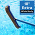 Aquatix Pro Pool Brush Head, 18" Heavy Duty for Cleaning Walls & Floors, Stainless Steel Bristles, Reinforced Aluminum Back, Curved Ends for Corne...