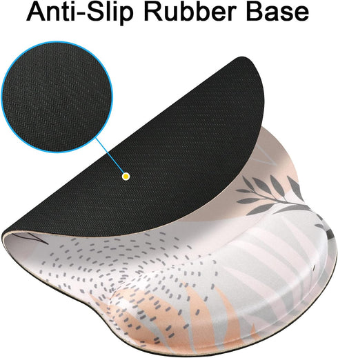 iLeadon Ergonomic Mouse Pad Wrist Support, Non-Slip Rubber Base Wrist Rest Pad for Home, Office Easy Typing & Pain Relief, Tropical Leaves...