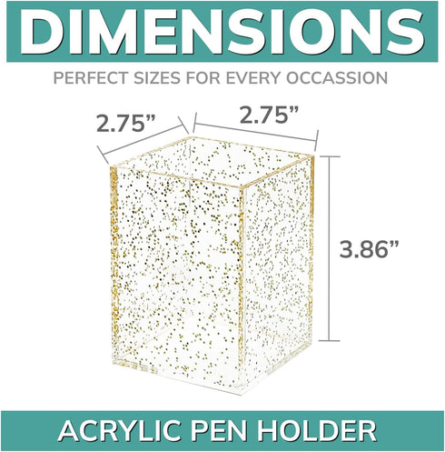 pbf Clear Acrylic Pen Holder for Desk | Clear Pencil Holder | Acrylic Makeup Brush Holder for Vanity | Pen Organizer | Bookmark Holder | Pencil Cu...