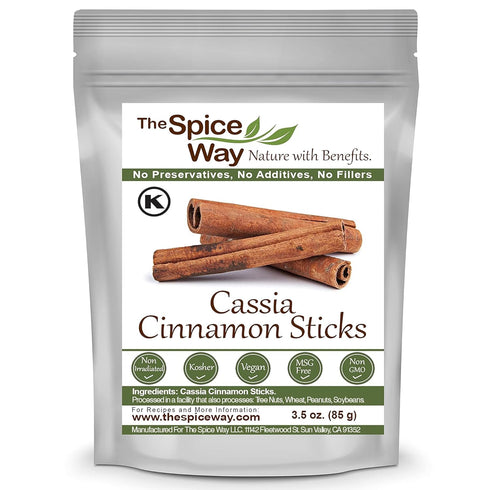 The Spice Way Cinnamon Cassia Sticks - 3.5 oz Resealable Bag - Whole cinnamon sticks Great for Tea, Desserts or Cooking...