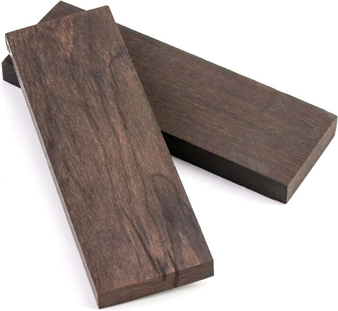 QWORK Black Ebony Lumber Wood Timber Handle Plate, 2 Pack Lumber Durable Wood Handle Blanks for Music Instruments DIY Tools and Cutter handles, Bl...
