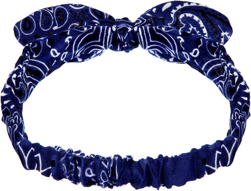 Hicarer 4 Pcs Bandana Headband for Women Knot Retro Print Headbands Paisley Print Red Blue Black White Adjustable Headwrap...