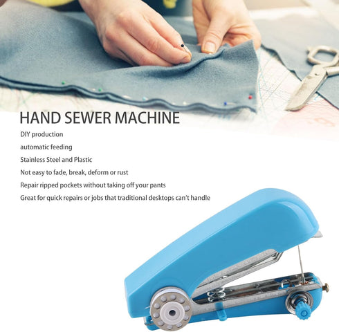 Zerodis Mini Portable Sewing Machine, Multifunction Handheld Stitching Machine Portable Mini Sewing Tool Simple Operation Handheld Sewing Device S...