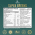 Super Greens Powder Smoothie Mix - Green Whole Food Blend Supports Energy & Gut Health with Spirulina, Chlorella, Mushrooms, Vegetables, Digestive...