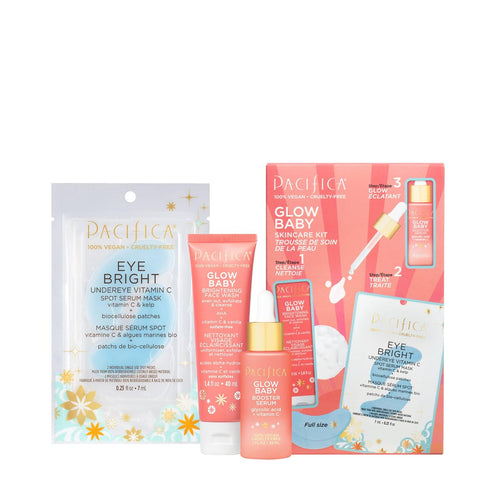 Pacifica Beauty | Glow Baby Vitamin C Trial + Value Kit | 3-Piece Skin Care Gift Set | Travel Friendly | Brightening Face Serum, Face Wash/Cleanse...