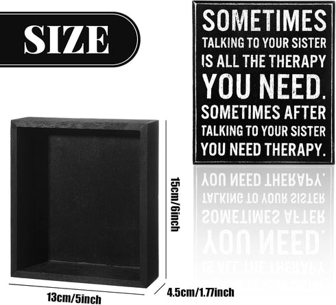 Jetec Funny Sister Gifts Sometimes Talking to Your Sister Is All the Therapy You Need Wood Sign 5.9 x 5.1 Inch Funny Plaques with Sayings Decorati...
