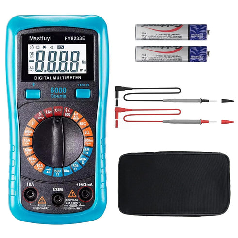 Digital Multimeter, True RMS 6000 Counts, Multi Tester, NCV Electrical Tester, Backlit LCD Display, Auto-Ranging Tests, Voltage, Current, Resistan...