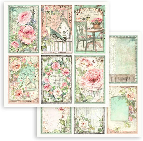 STAMPERIA INTERNATIONAL, KFT PAPER PAD 12X12 10PK HOUSE ROSE, 30.5 x 30.5 (12" x 12"), Multicoloured...
