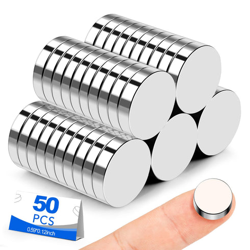 Small Magnets, 50 Pack Refrigerator Magnets 15x3mm Rare Earth Magnets Neodymium Magnets for Crafts, Whiteboard, Kitchen Cabinet......