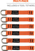 Ergodyne Squids 3700 Web Tool Tail Attachments, 6-Pack, 2 Pounds, Medium Length|4.5,Orange...