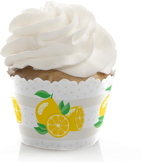 Big Dot of Happiness So Fresh - Lemon - Citrus Lemonade Party Decorations - Cupcake Wrappers - Set of 12...