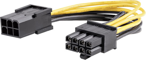 StarTech.com PCI Express 6 pin to 8 pin Power Adapter Cable - Power cable - 6 pin PCIe power (F) to 8 pin PCIe power (M) - 6.1 in - yellow - PCIEX...