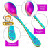 Boao 6 Pieces Kids Rainbow Spoons Stainless Steel Rainbow Toddler Cutlery Silverware Utensil Kids Child Safe Flatware for Home and Preschools...
