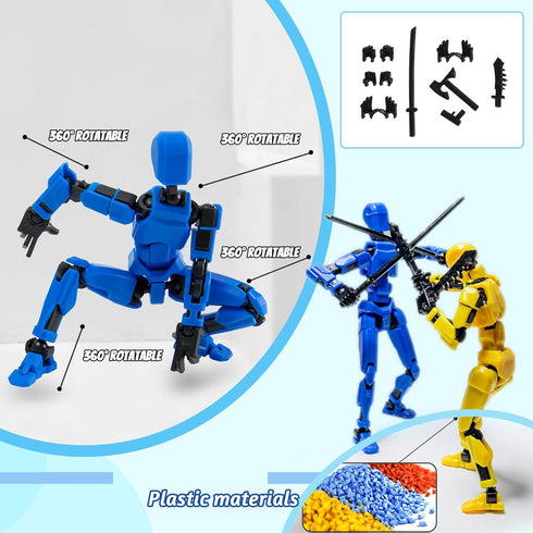 4PCS Assembled Titan T13 Action Figures Set - Robot Action Figure Fidget Toys for Boys Lucky Dummy Nova N13 Anime Figures with Multi Movable Joint...