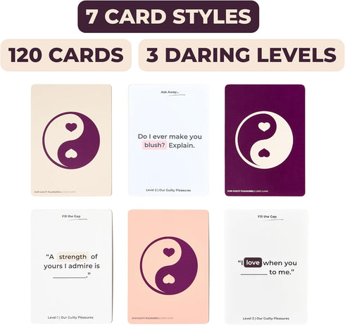 Couples Games for Adults - The Best Spicy Conversation Cards - Perfect for Date Night - 120 Cards - 3 Exciting Levels...