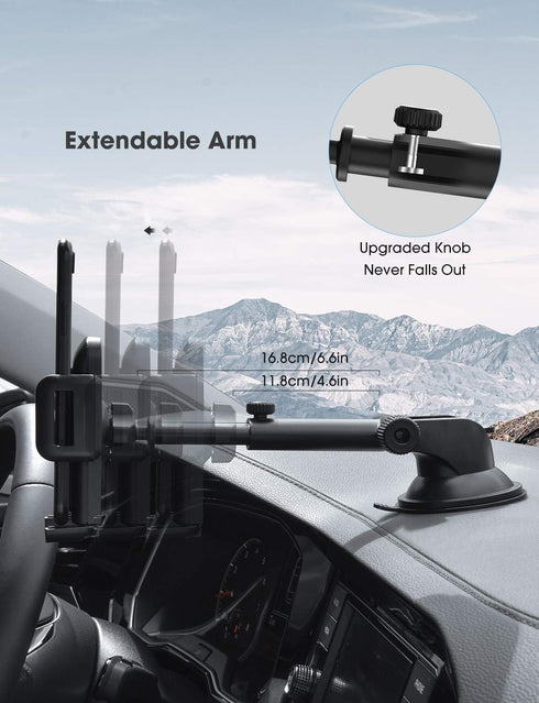 Phone Mount for Car,Car Phone Holder Mount with Strong Suction Cup Dashboard Windshield Phone Mount Compatible with iPhone 14 13 12 11 Pro Max, Ga...