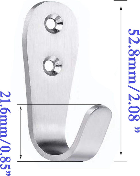 FGen 20pcs Stainless Steel Hanging Hooks - Solid Hooks for Family Hotel Bathroom Accessories...